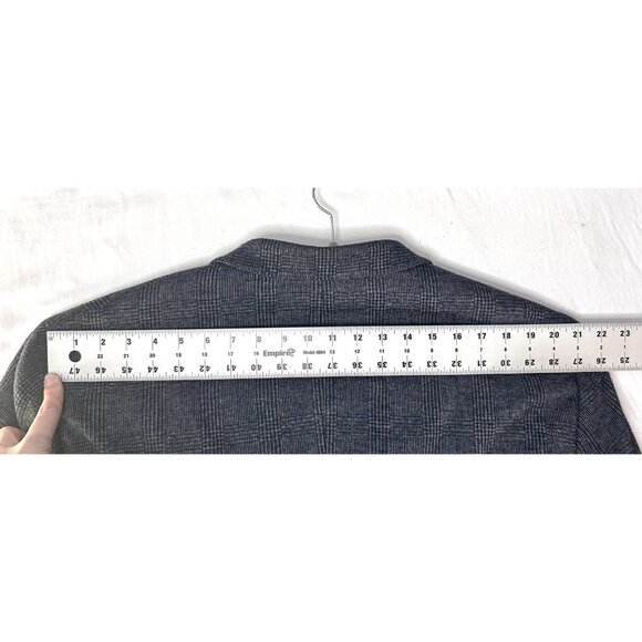 Zenbriele Blazer Mens 50R Gray Blue Glen Plaid Wool Blend Elbow Patch Sport Coat - Picture 7 of 16